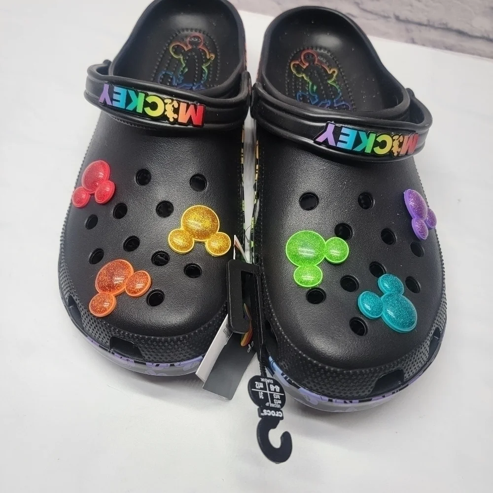 Crocs X Disney Rainbow Pride Celebration Mickey Mouse Classic Clog Size 13 - Picture 7 of 7